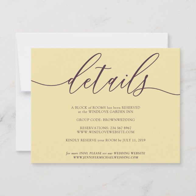 Details Signature Simple Midnight Fig RSVP Card (Front)
