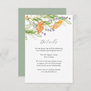 Details Wedding Enclosure Card Wildflower Theme