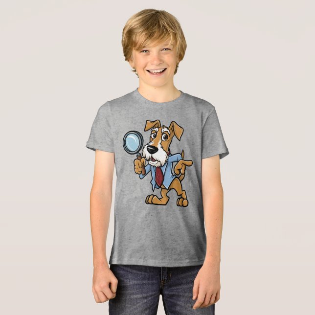 Detective Airedale Terrier Tri-Blend Shirt (Front Full)