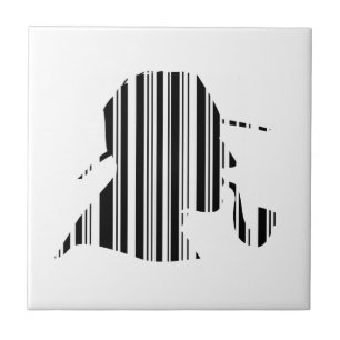 DETECTIVE BAR CODE Pipe Smoking Barcode Pattern Tile