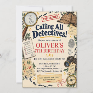 Detective Birthday Invitation