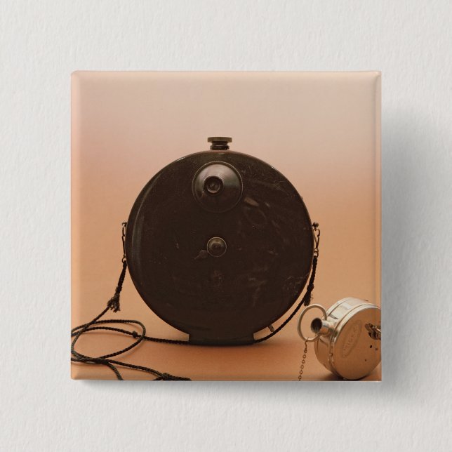 Detective cameras 15 cm square badge (Front)