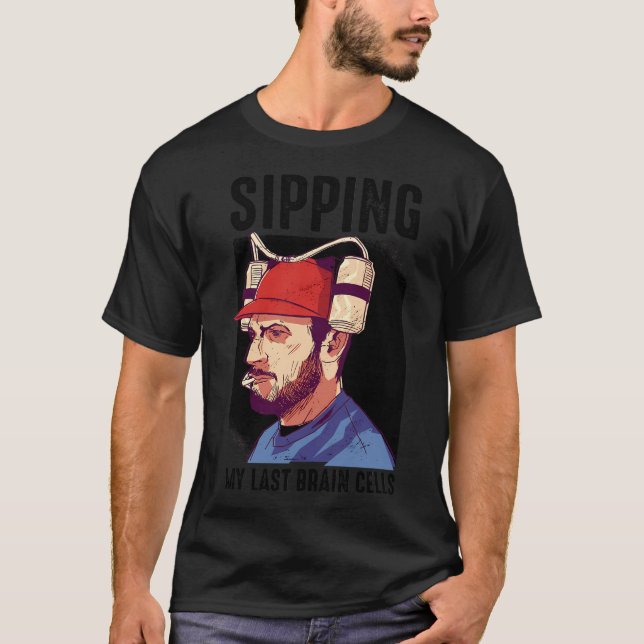Detective cartoon with chequerboard pattern. T-Shirt (Front)