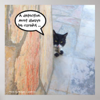 DETECTIVE CAT BEHIND THE STONE WALL / Father's Day