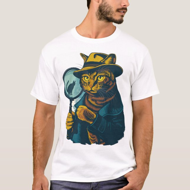 Detective Cat Mystery T-Shirt (Front)