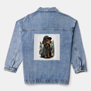 Detective Dachshund � Mystery Solving Dog Denim Jacket
