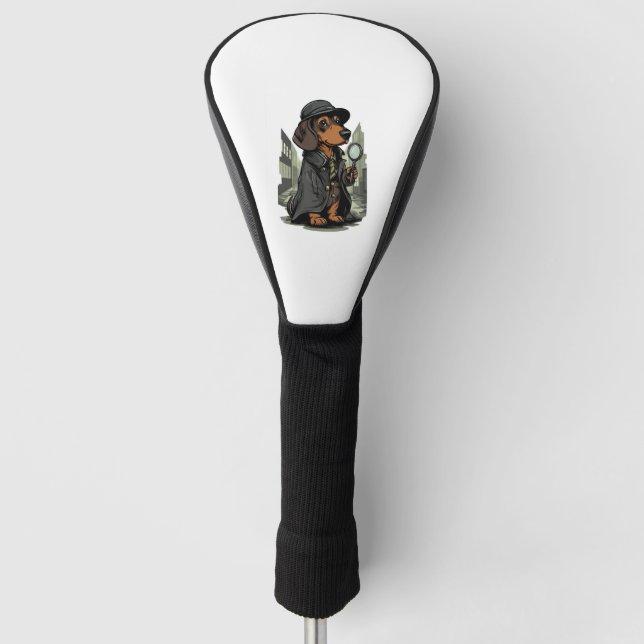 Detective Dachshund – Mystery Solving Dog Golf Head Cover (Front)