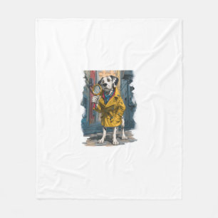 Detective Dalmatian � Crime Solver Dog Fleece Blanket