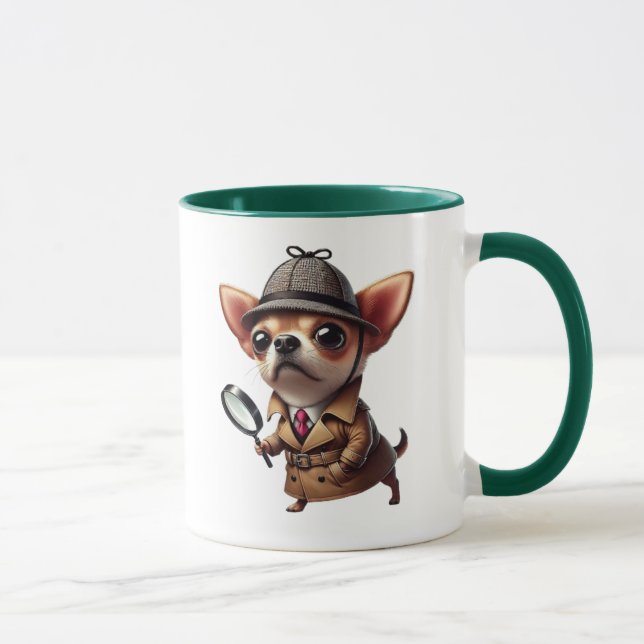 Detective dog with Sherlock Holmes look. Mug (Right)