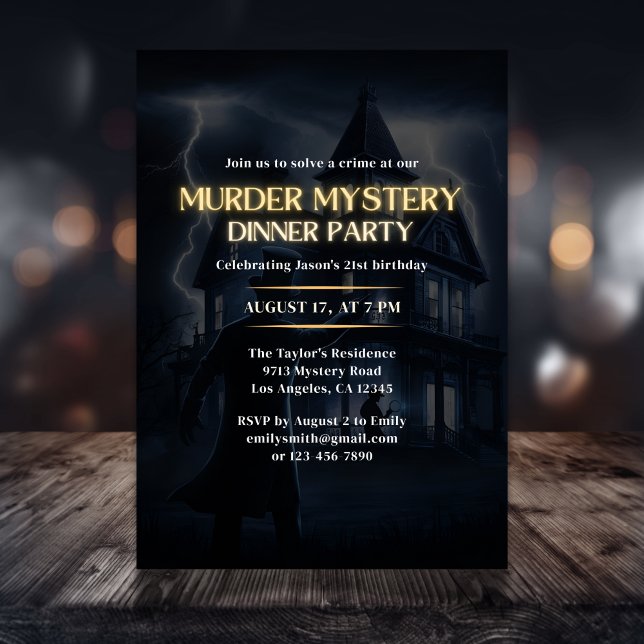 Detective Game Night Murder Mystery Party Birthday Invitation (Creator Uploaded)