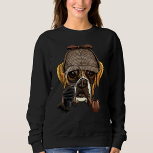 Detective German Boxer Spy Investigator Pet Boxer Sweatshirt