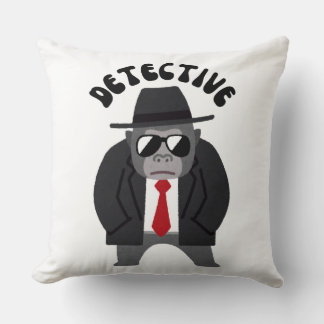 Detective Gorilla Throw Pillow – Bold Throw Pillow