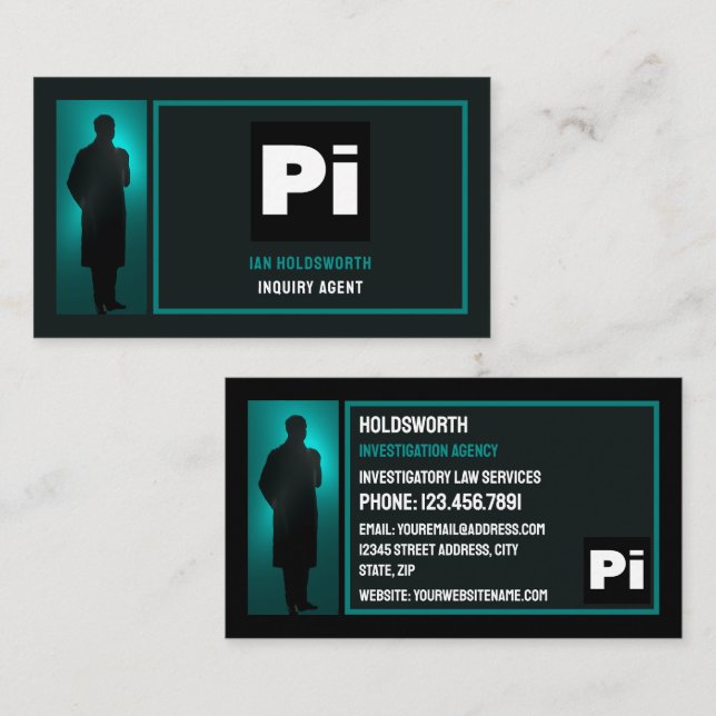 Detective Logo, Private Detective Investigator Business Card (Front/Back)