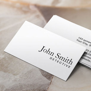 Detective Minimalist Plain White Business Card