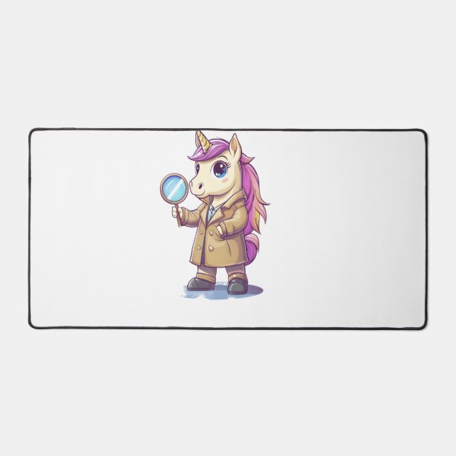 Detective Mystery Unicorn Desk Mat (Front)