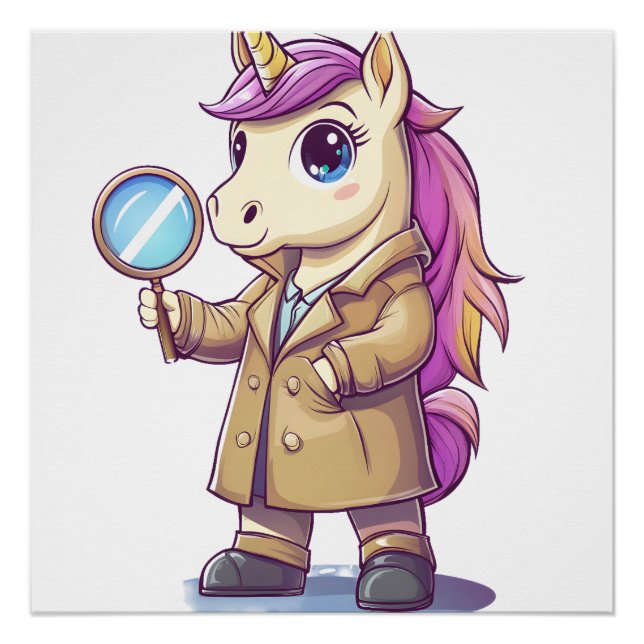 Detective Mystery Unicorn Poster (Front)