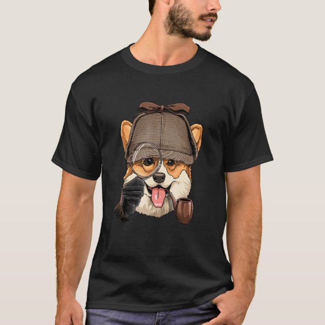 Detective Pembroke Welsh Corgi Spy Investigator Do T-Shirt (Front)