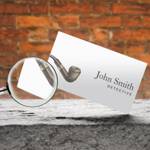 Detective Plain Retro Pipe Professional Business Card