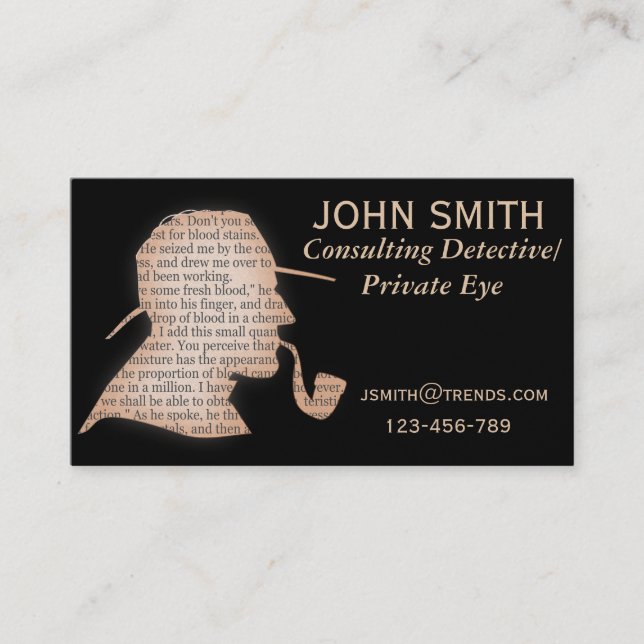Detective Private Eye professional Business Card (Front)