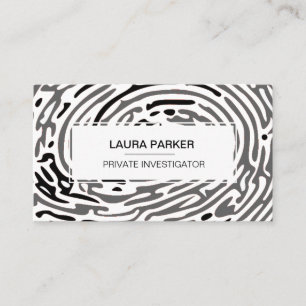 Detective Private Investigator Finger Print Secure Business Card