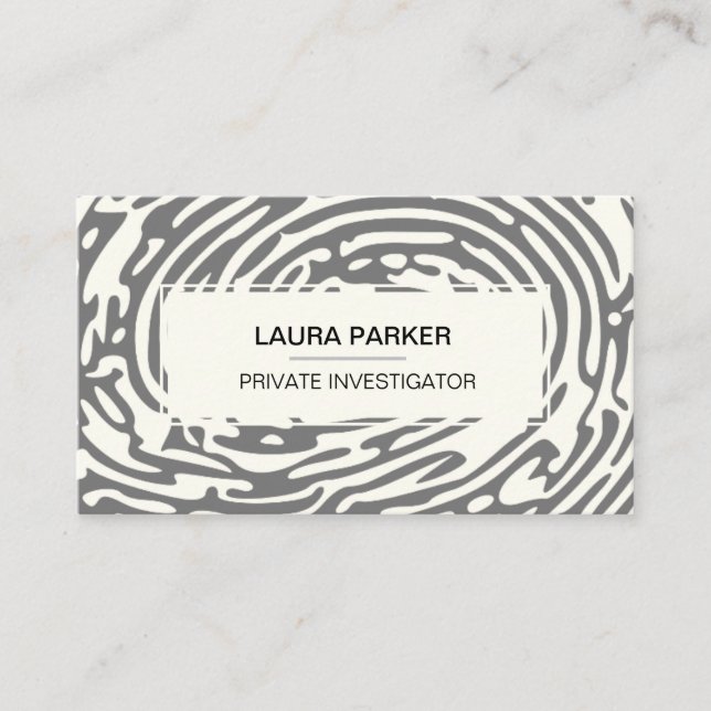Detective Private Investigator Finger Print Secure Business Card (Front)