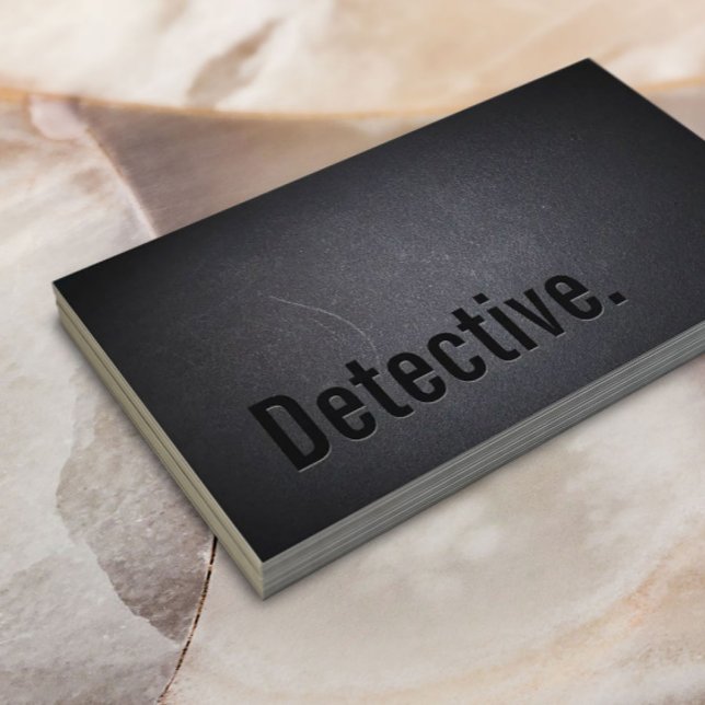 Detective Professional Black Bold Minimal Business Card (Creator Uploaded)