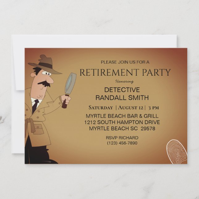 Detective Retirement Party Invitation (Front)