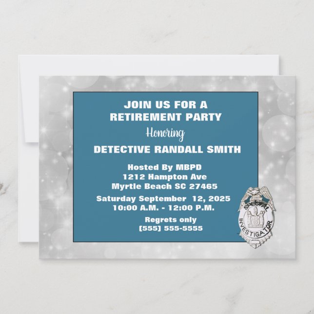 Detective Retirement Party Invitation (Front)