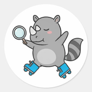 Detective Rhino Classic Round Sticker