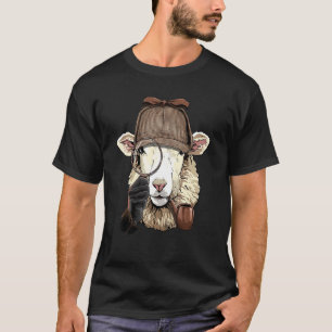 Detective Sheep Lamb Spy Investigator Farmer Sheep T-Shirt
