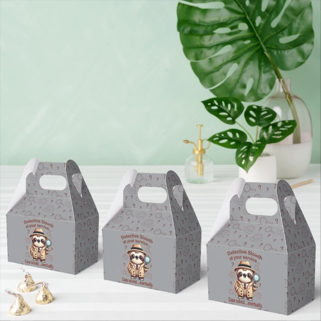 "Detective Sloth" Sloth Private Eye Favour Box (Multiple)