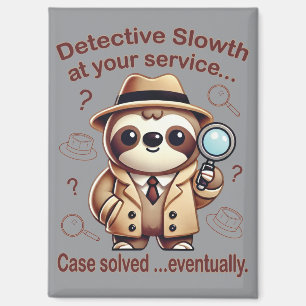 "Detective Sloth" Sloth Private Eye Magnet