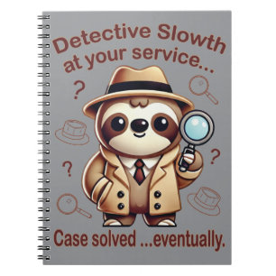 "Detective Sloth" Sloth Private Eye Notebook