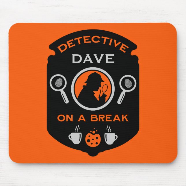 Detective-Themed Funny Tea And Coffee Mouse Pad (Front)