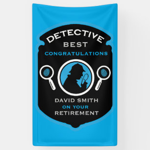Detective-Themed Job Retirement Gift Banner