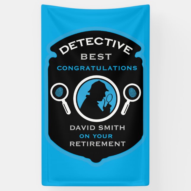 Detective-Themed Job Retirement Gift Banner (Vertical)