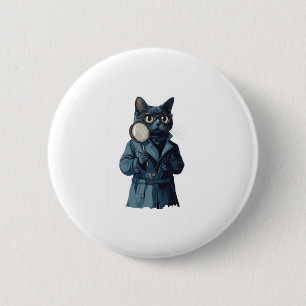 Detective Whiskers � Funny Cat Mystery Novel 6 Cm Round Badge