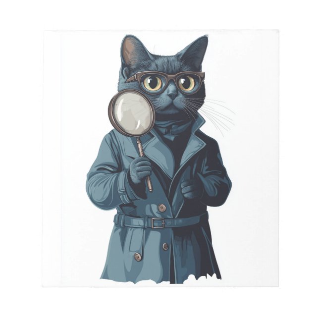 Detective Whiskers � Funny Cat Mystery Novel Notepad (Front)