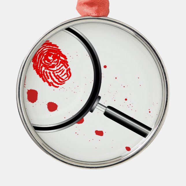 Detectives Magnifying Glass Metal Tree Decoration (Front)