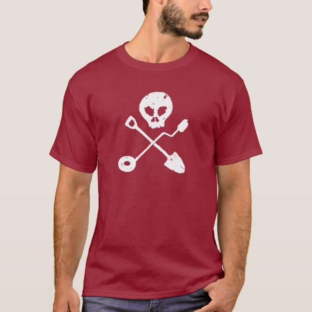 Detectorist Skull - probe skull T-Shirt (Front)
