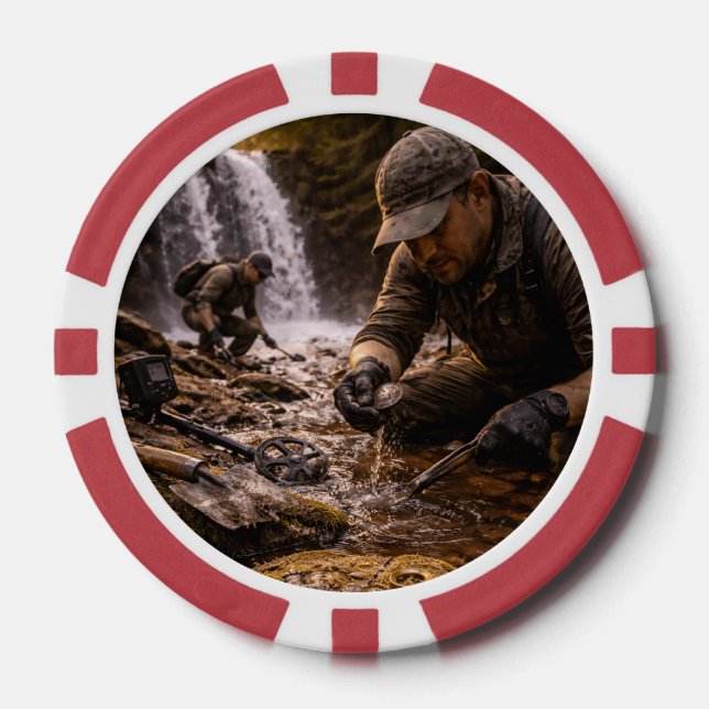 Detectorist Treasure Hunter Graphic Poker Chips (Front)