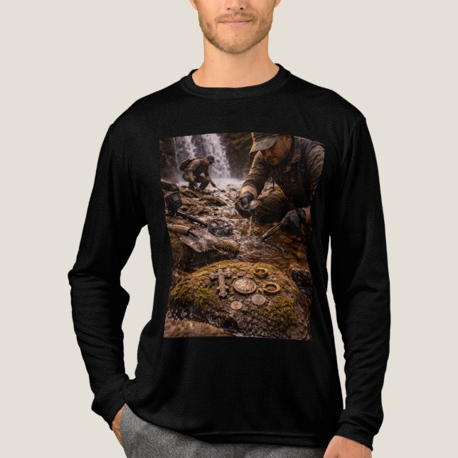 Detectorist Treasure Hunter Graphic Tri-Blend Shirt (Front)