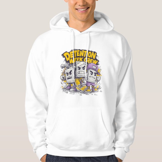 Detention Week Crew – Funny School Humor Street Ar Hoodie (Front)