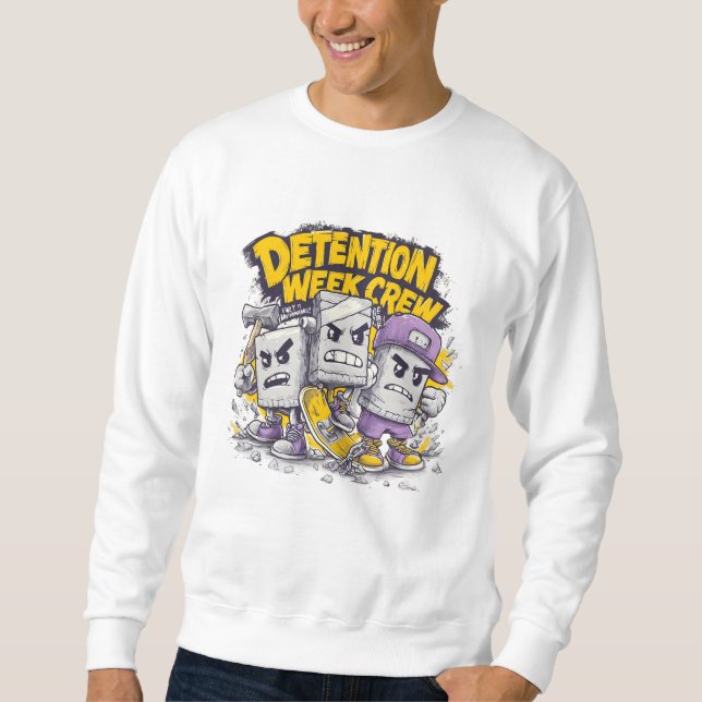 Detention Week Crew – Funny School Humor Street Ar Sweatshirt (Front)