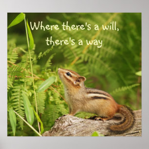 Determined Baby Chipmunk Poster