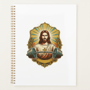 Determined Jesus Heavy Iron Barbell Powerlifting G Planner