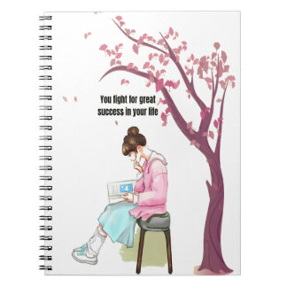 "Determined Mind, Blossoming Goals" Notebook