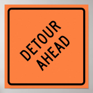 Detour Construction Highway SIgn