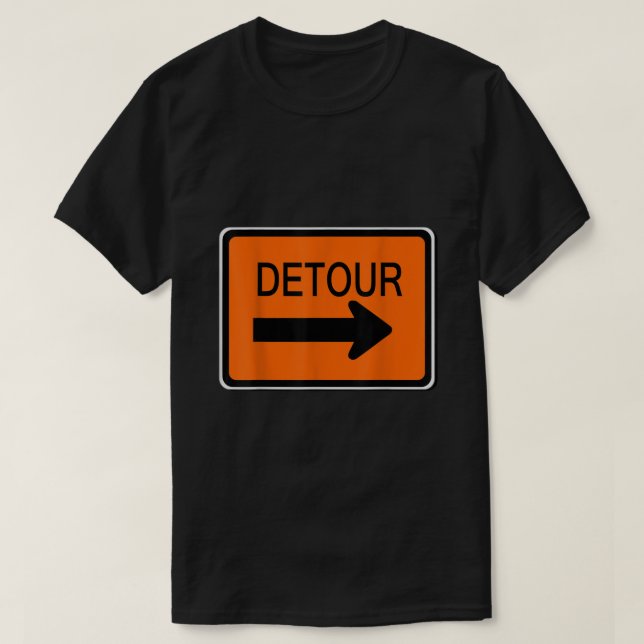 Detour Sign Simple Easy Halloween Costume  T-Shirt (Design Front)
