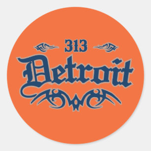 Detroit 313 classic round sticker
